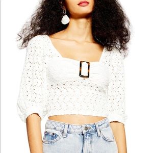 TopShop Puff Sleeve Crop Top